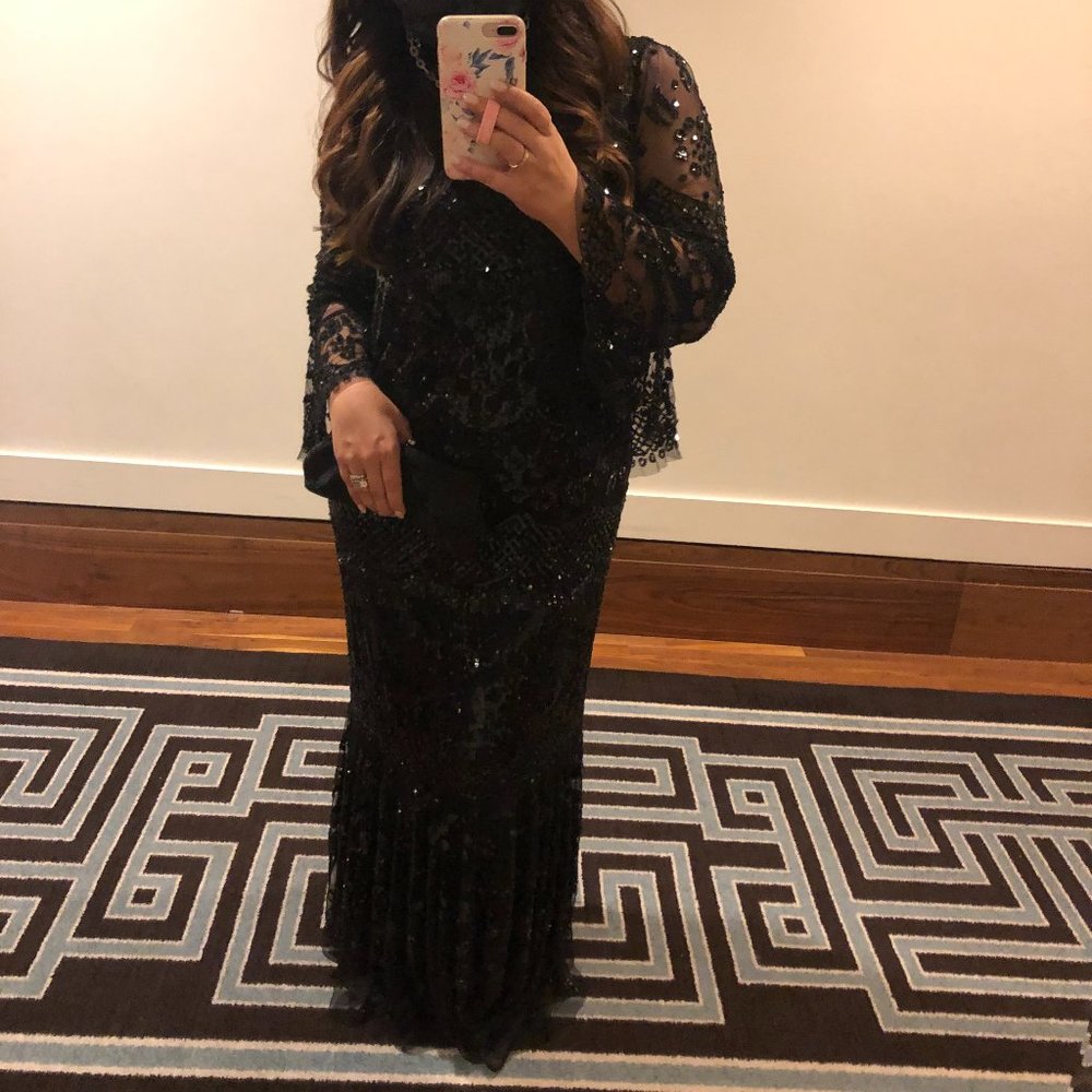 Sequin Tulle Black Gown